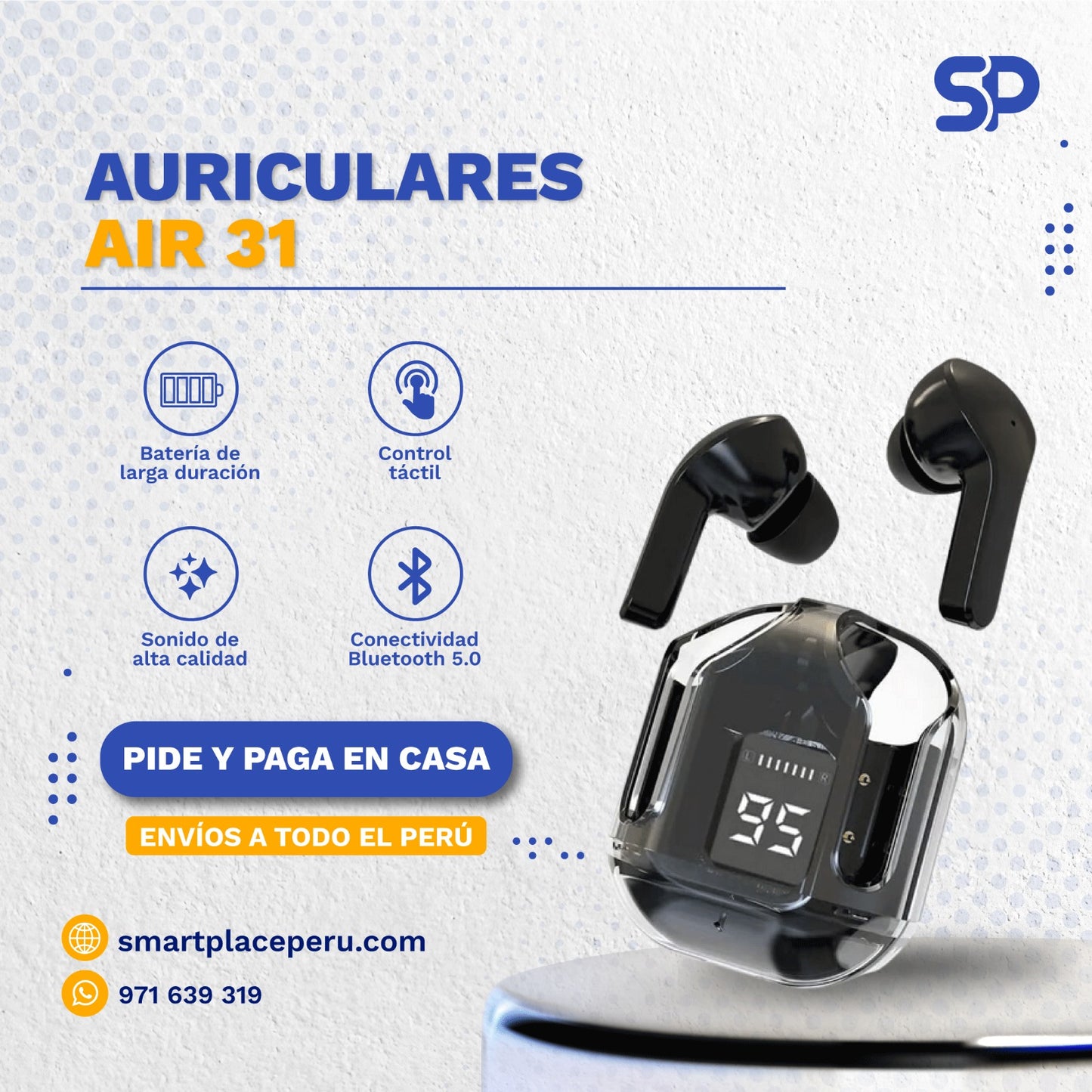 Auriculares Bluetooth Air31 con Pantalla LED