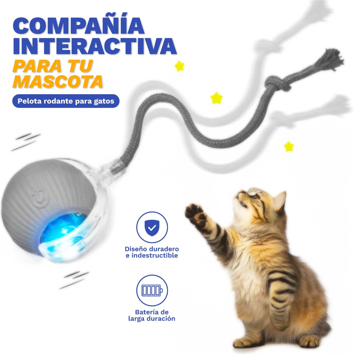 Pelota Inteligente Interactiva para Gatos