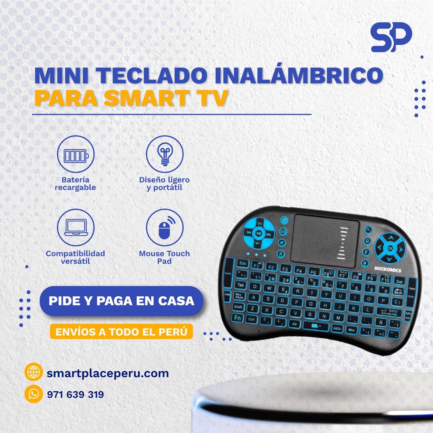 Mini Teclado Inalámbrico para Smart TV