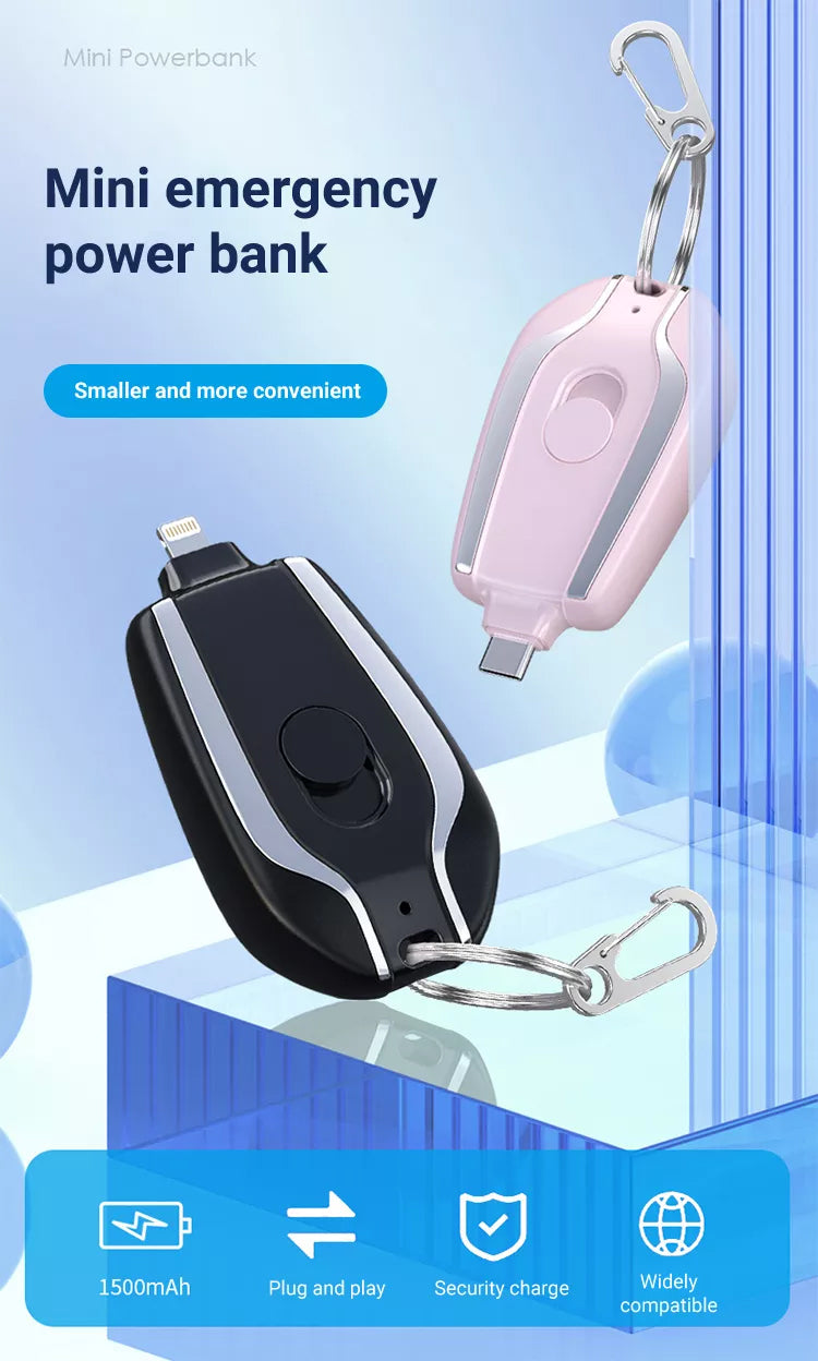 Mini Cargador Portátil Llavero de Emergencia