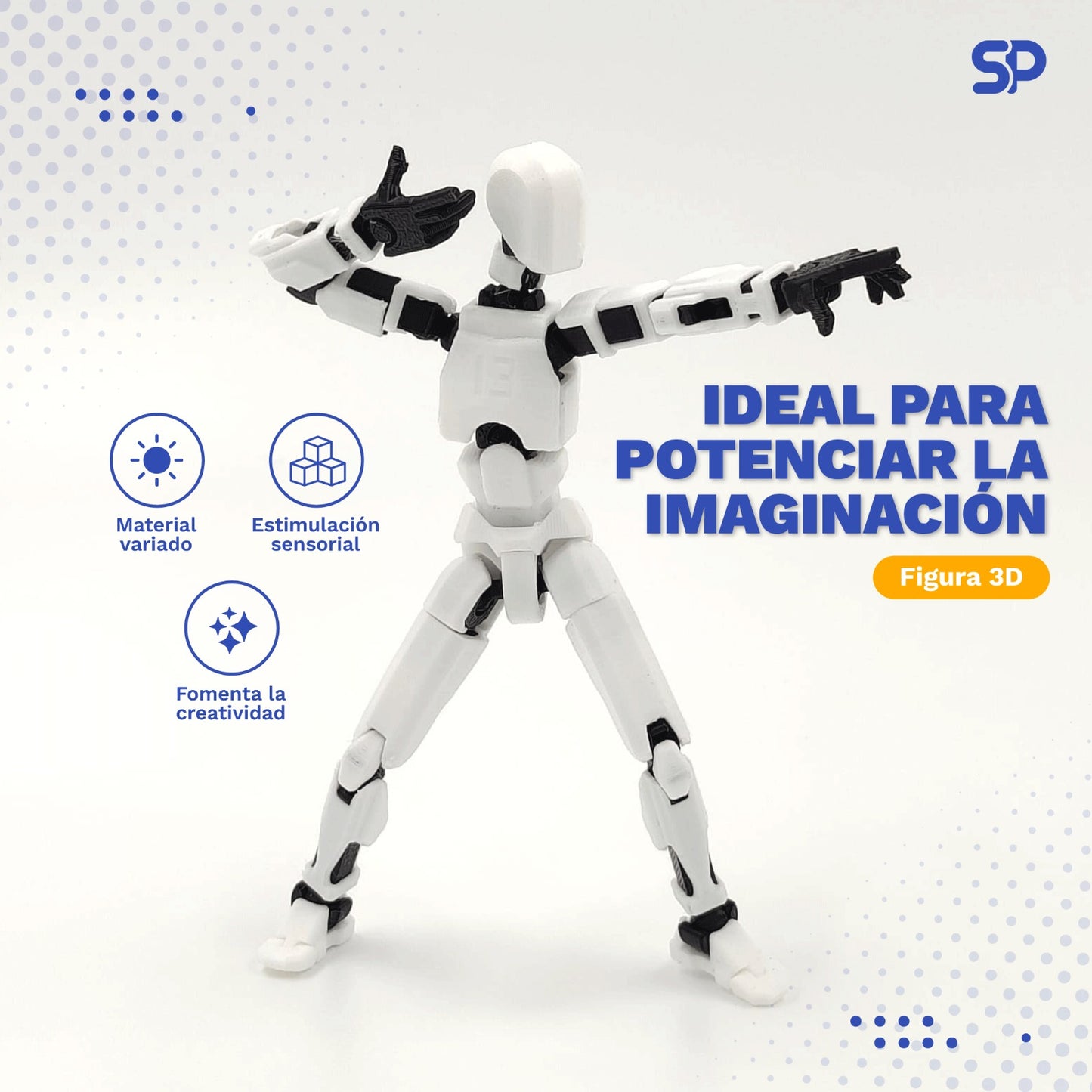 Figura 3D Robot Dummy13 Para Niños