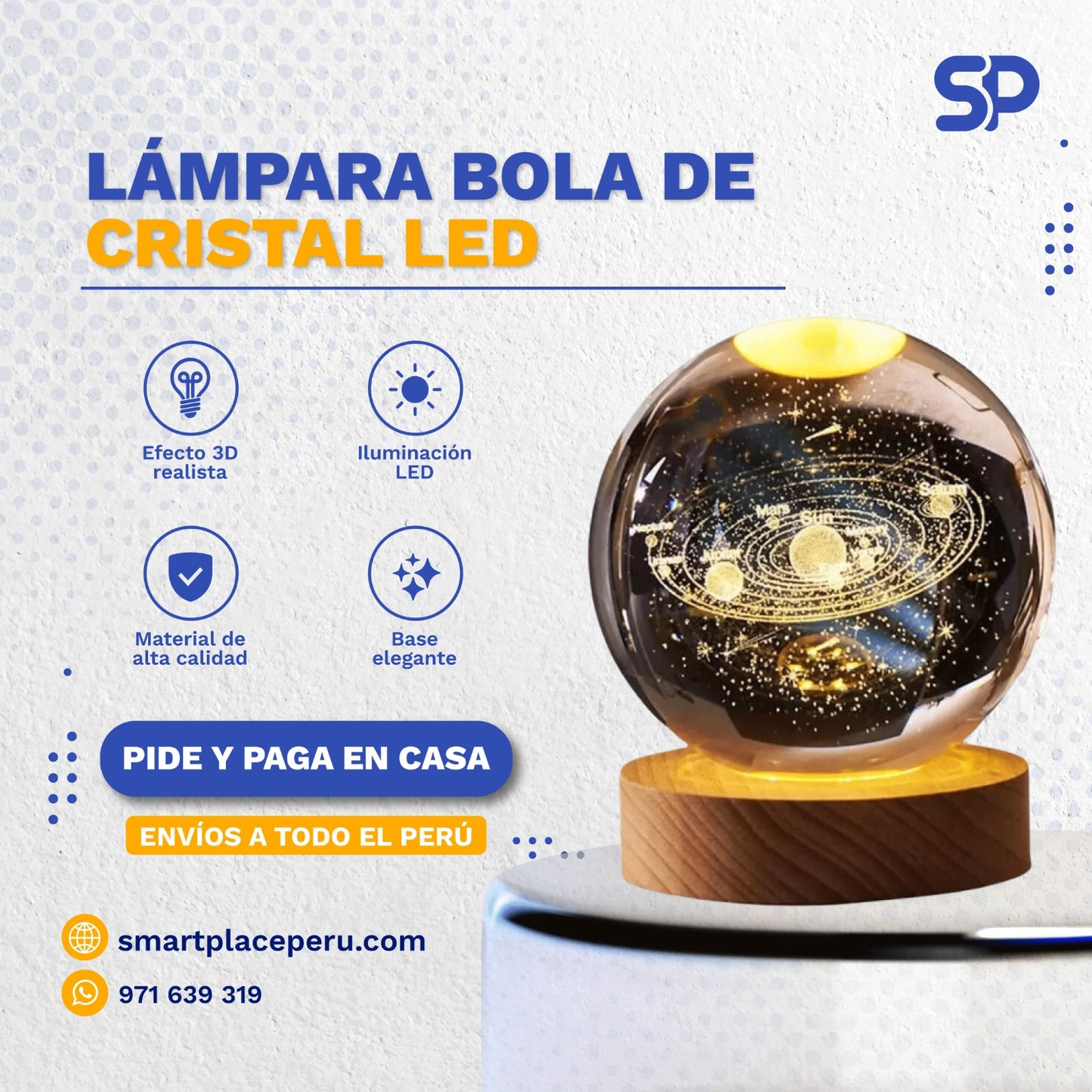 Lámpara Bola de Cristal 3D