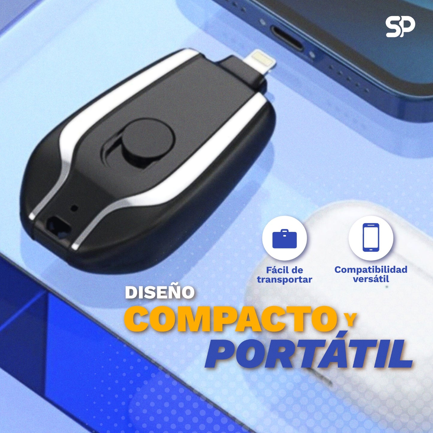 Mini Cargador Portátil Llavero de Emergencia