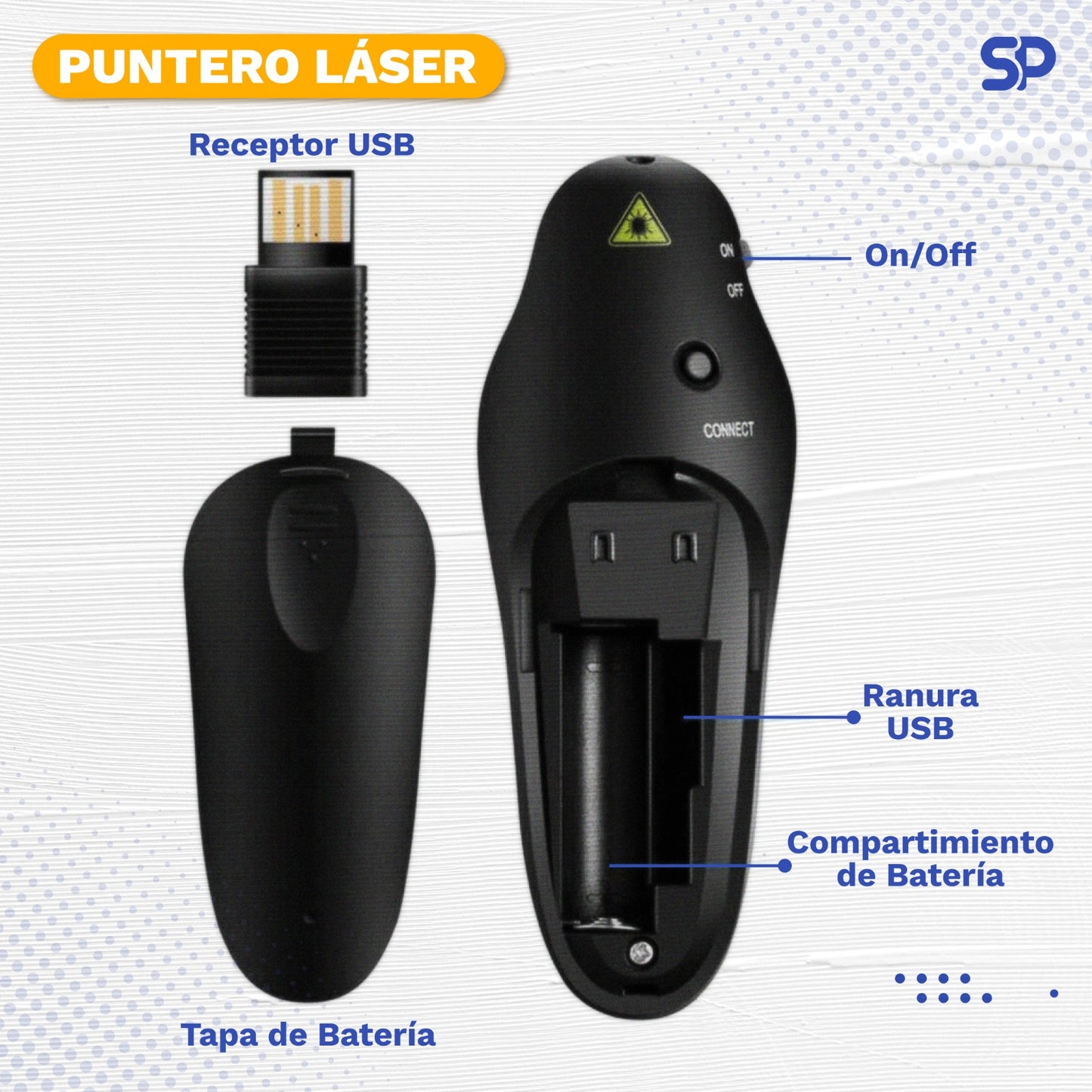 Puntero Láser inalámbrico para Presentación de Diapositivas