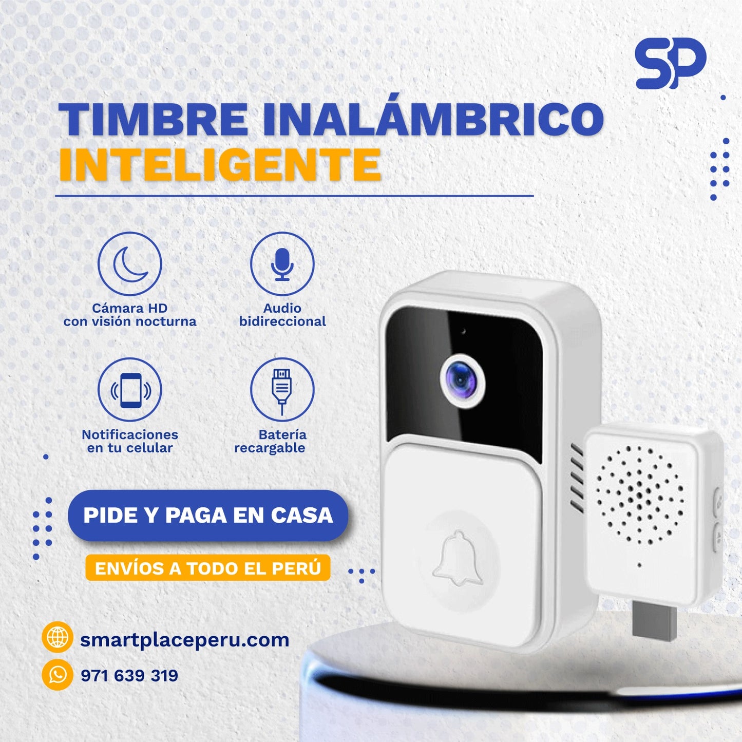 Timbre Inalámbrico Inteligente con Cámara HD