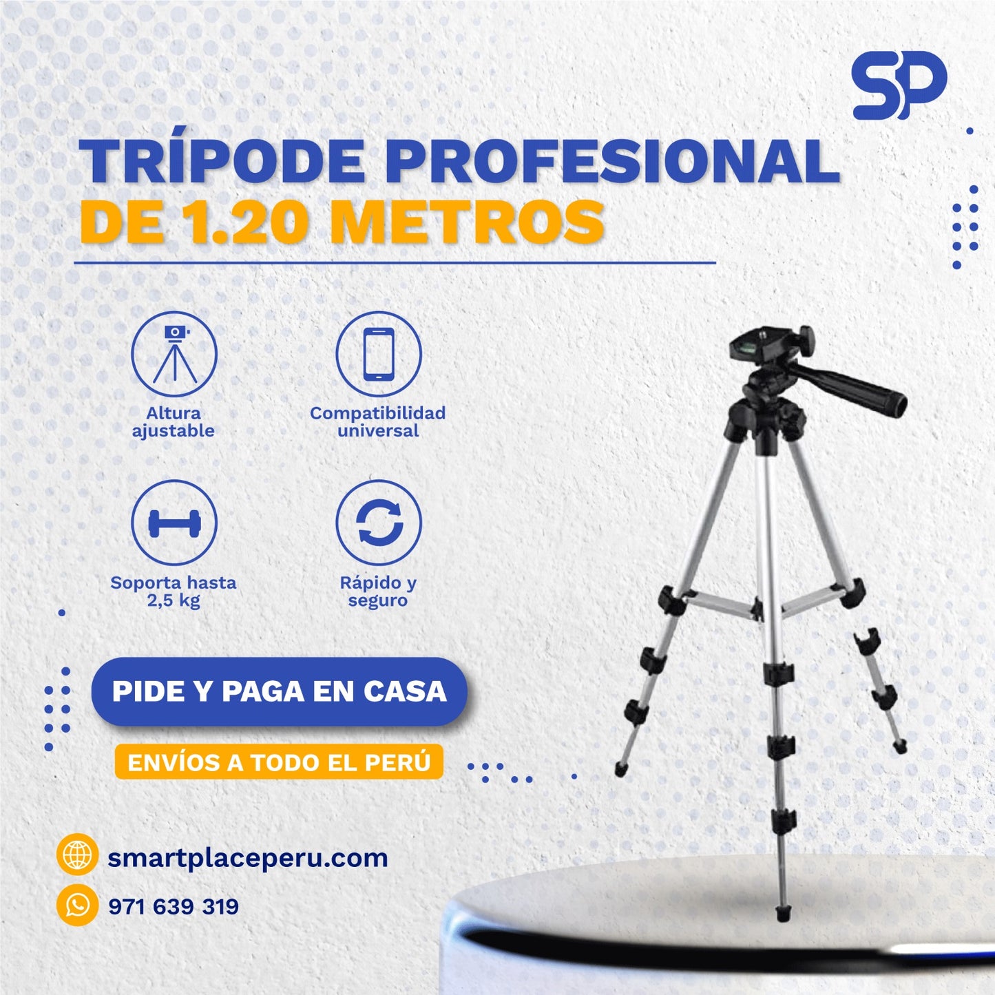 Trípode Profesional de 1.20 mts