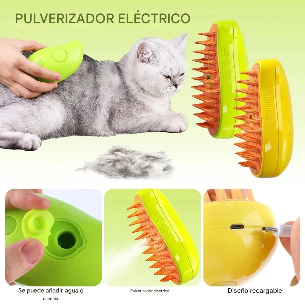 Cepillo a Vapor 3 en 1 para Mascotas