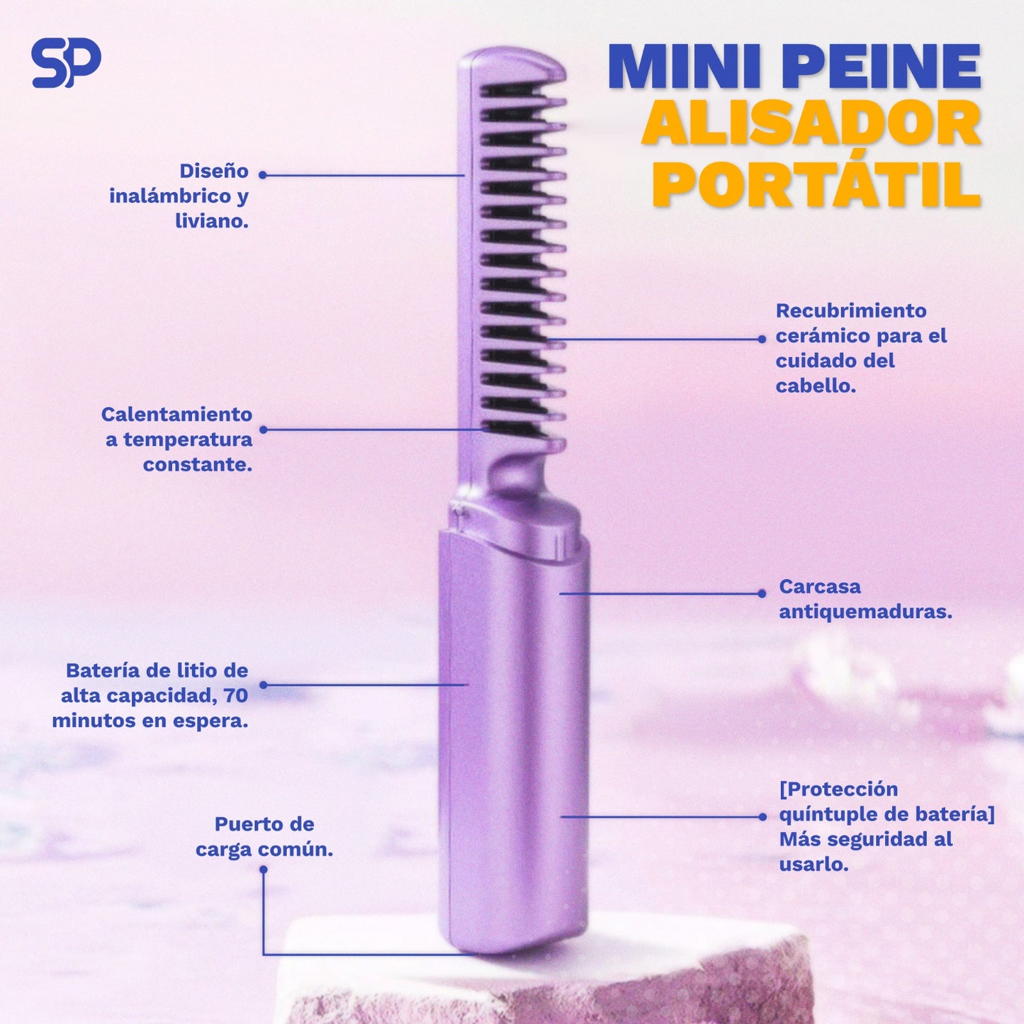 Mini Peine Alisador Portátil