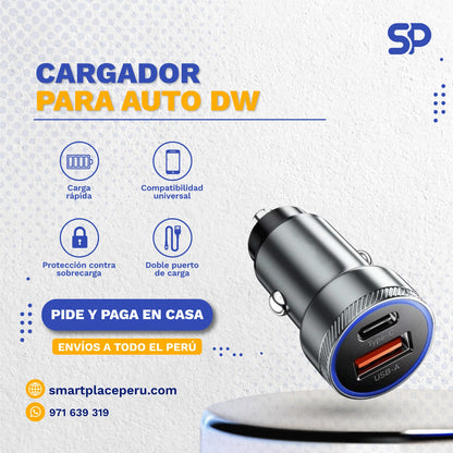 Cargador de coche Carga Rápida 2 en 1