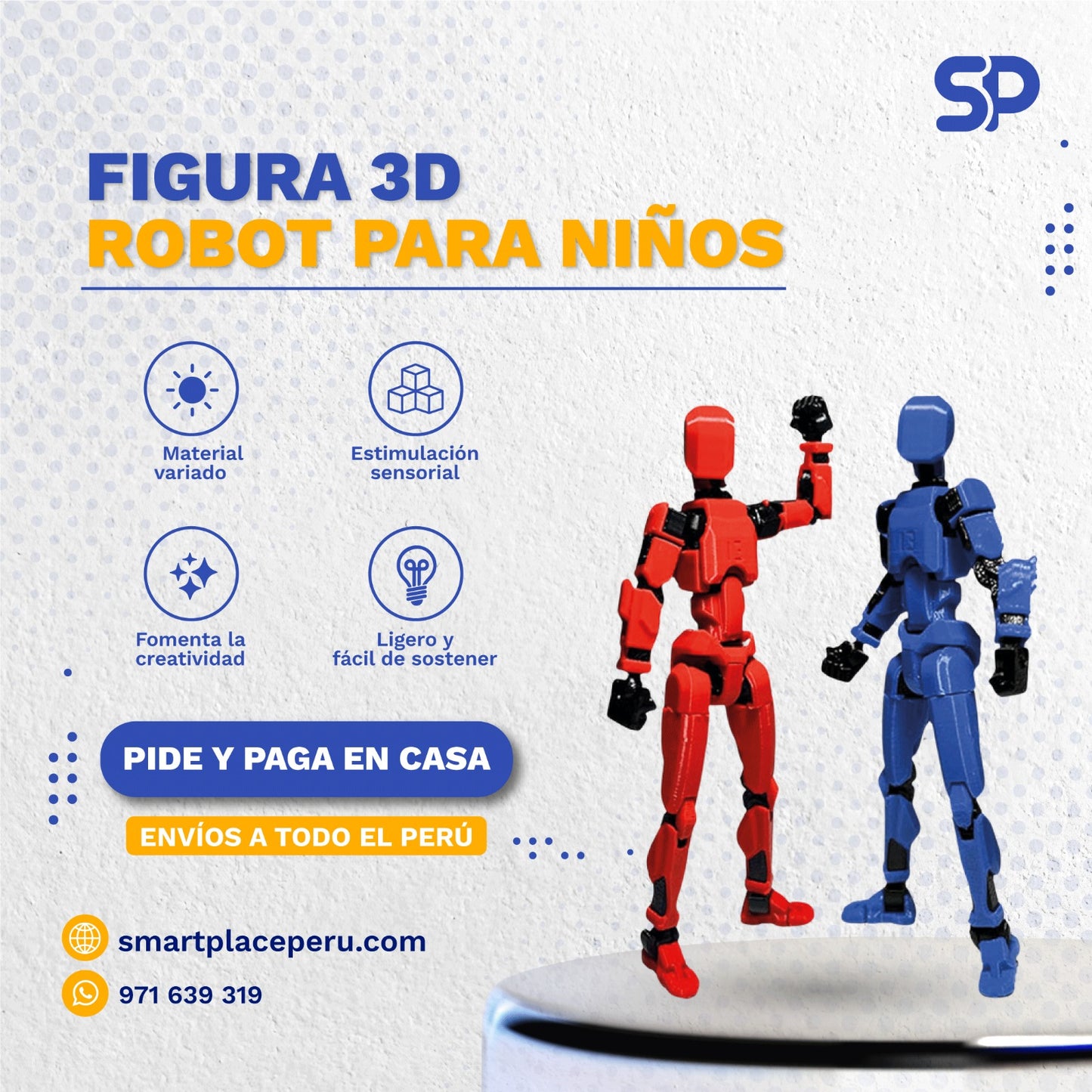 Figura 3D Robot Dummy13 Para Niños