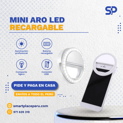 Aro Luz Led Selfie Recargable