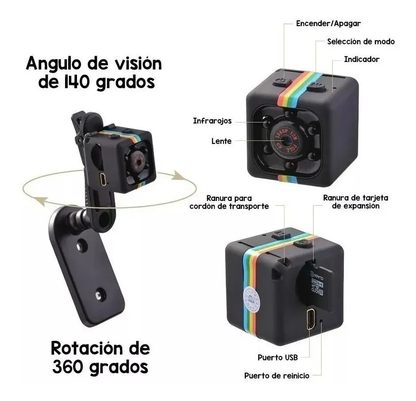 Mini Cámara Espía Full HD 1080P SQ11 con Visión Nocturna